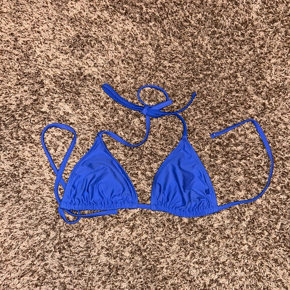 Blue Triangle Bikini Top